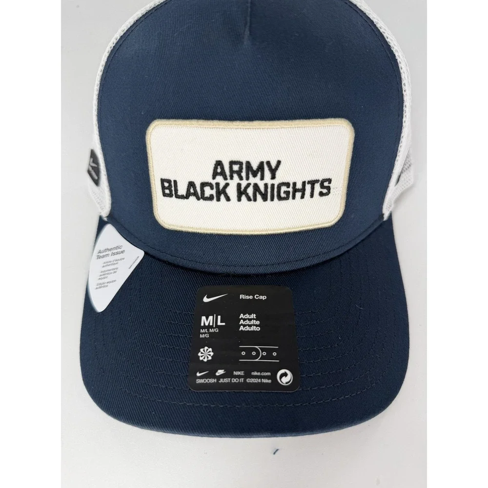 Nike Rise Army Black Knights‎ Team Issued Blue Mesh Snapback Hat Cap M/L New
